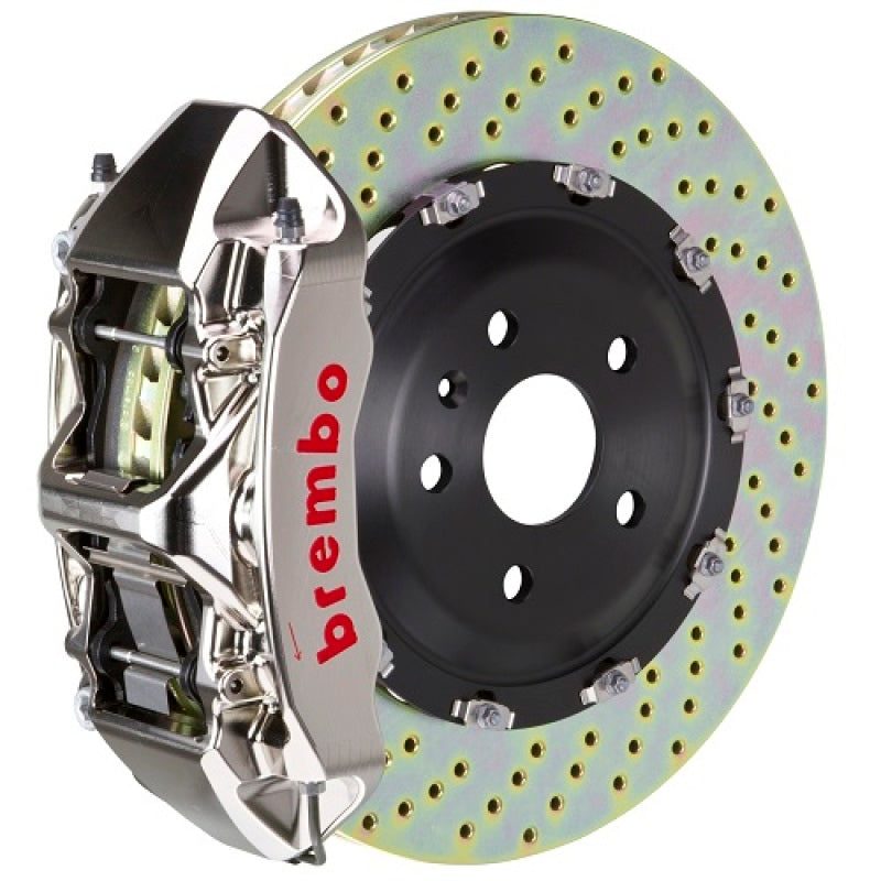 Brembo 12-18 CLS550/15-18 CLS400 Front GTR BBK 6 Piston Billet 380x34 2pc Rotor Drilled- Nickel 1N1.9028AR